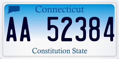 CT license plate AA52384