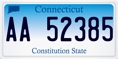 CT license plate AA52385