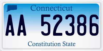 CT license plate AA52386