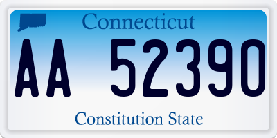 CT license plate AA52390