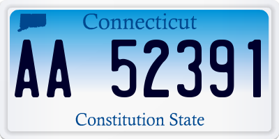 CT license plate AA52391