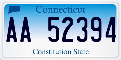 CT license plate AA52394