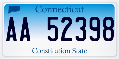 CT license plate AA52398