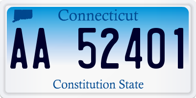 CT license plate AA52401