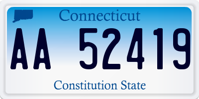 CT license plate AA52419