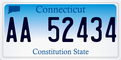 CT license plate AA52434