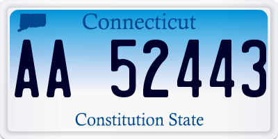 CT license plate AA52443