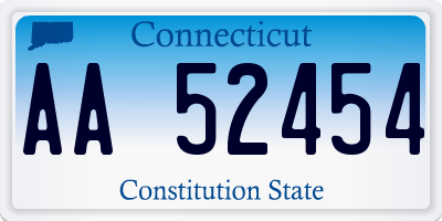 CT license plate AA52454