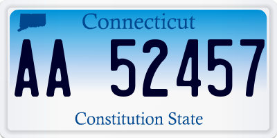 CT license plate AA52457