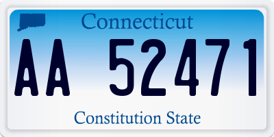 CT license plate AA52471