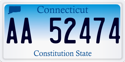 CT license plate AA52474