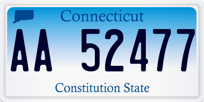 CT license plate AA52477