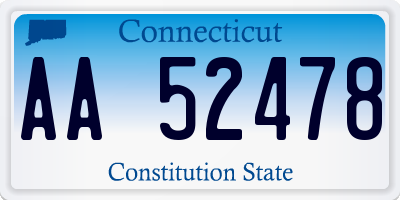 CT license plate AA52478
