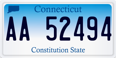 CT license plate AA52494