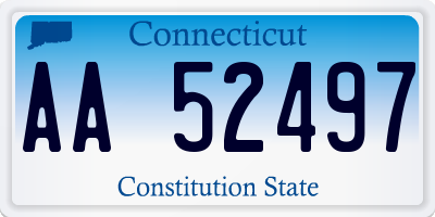 CT license plate AA52497