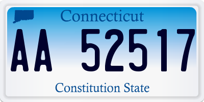 CT license plate AA52517