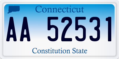 CT license plate AA52531