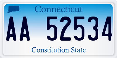 CT license plate AA52534