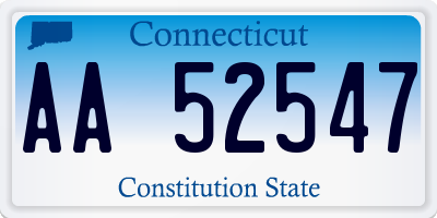 CT license plate AA52547