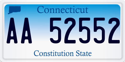 CT license plate AA52552