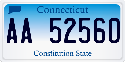 CT license plate AA52560