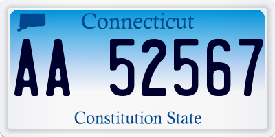 CT license plate AA52567