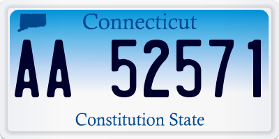 CT license plate AA52571