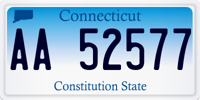 CT license plate AA52577