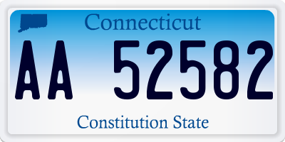 CT license plate AA52582