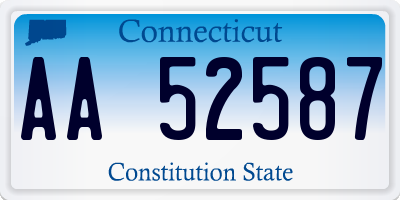 CT license plate AA52587