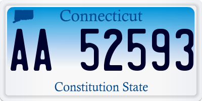 CT license plate AA52593