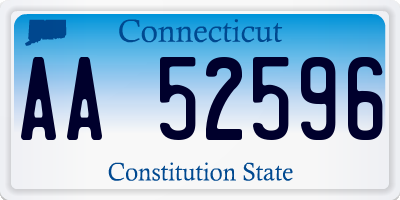 CT license plate AA52596