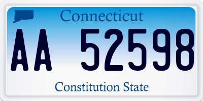 CT license plate AA52598