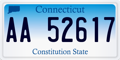 CT license plate AA52617