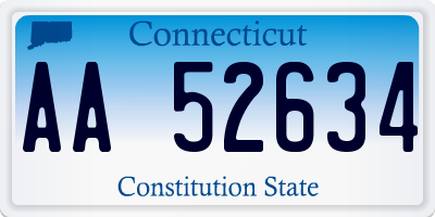 CT license plate AA52634