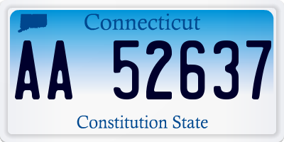 CT license plate AA52637