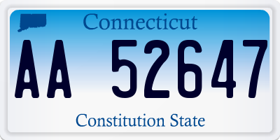 CT license plate AA52647