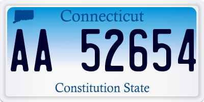 CT license plate AA52654