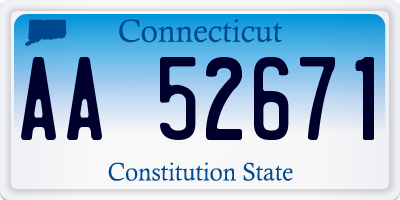 CT license plate AA52671