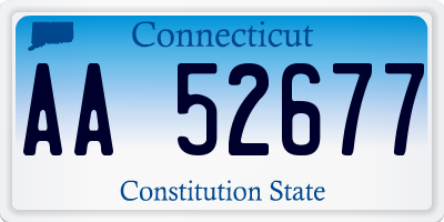 CT license plate AA52677