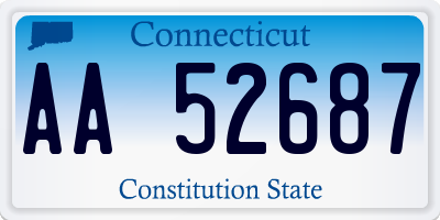 CT license plate AA52687