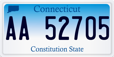 CT license plate AA52705