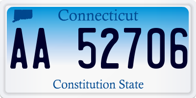 CT license plate AA52706