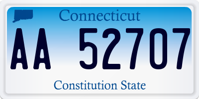 CT license plate AA52707