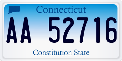 CT license plate AA52716