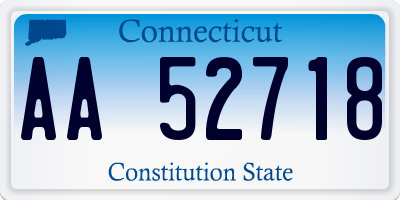 CT license plate AA52718