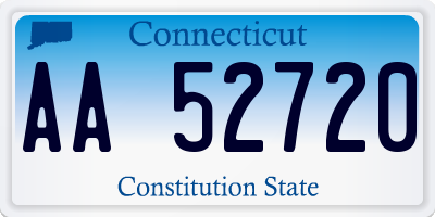 CT license plate AA52720