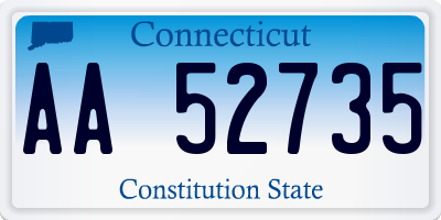 CT license plate AA52735