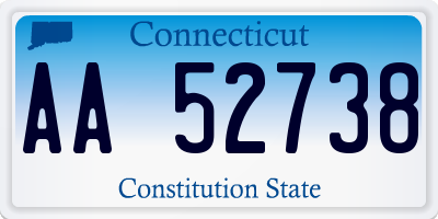 CT license plate AA52738