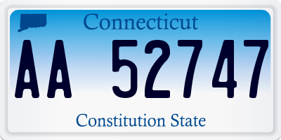 CT license plate AA52747